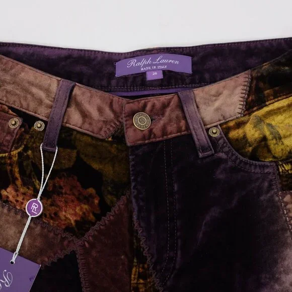 Ralph Lauren Purple Label 26 pants jeans patchwork velvet 50th anniversary 106